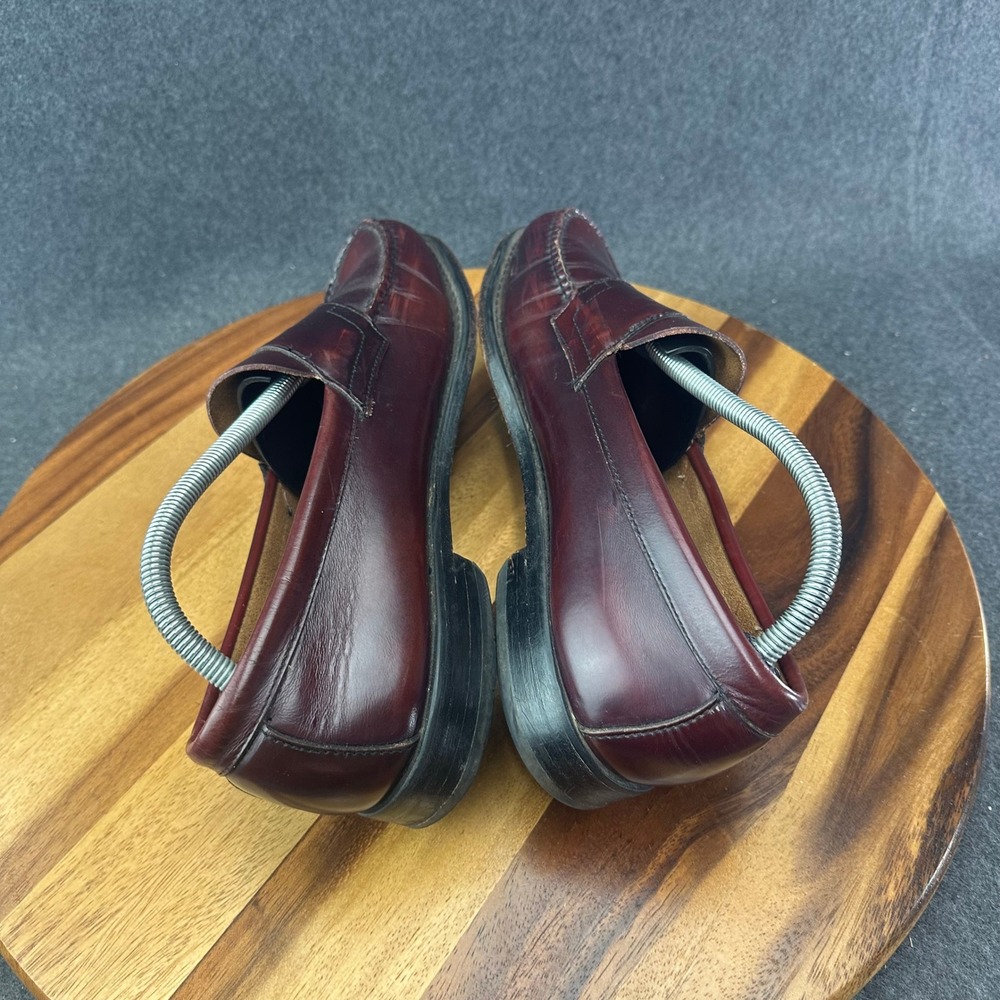 GH Bass Weejuns Logan Oxblood Burgundy Leather Slip On Penny Loafers Mens 10D - Picture 9 of 12